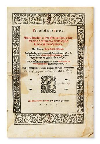 SENECA, LUCIUS ANNAEUS. Proverbios.  1555